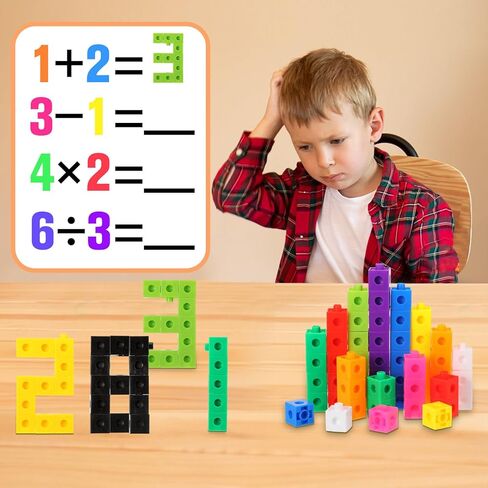Shappy 600 Pcs Math Cubes Educational Counting Toy Math Manipulatives Counting Cubes Connecting Counting Blocks for Early Math Skills Learning Classroom Homeschool Supplies in Saudi Arabia