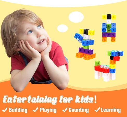 Shappy 600 Pcs Math Cubes Educational Counting Toy Math Manipulatives Counting Cubes Connecting Counting Blocks for Early Math Skills Learning Classroom Homeschool Supplies in Saudi Arabia