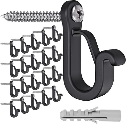 Dolibest 20 Pack Q-Hanger Hooks, Screws-in Hooks for Home Christmas Lights Hanger, String Light Hooks for Garage New Year Party Outdoor Easy Release Wire and Fairy Led Lights, Safety Buckle Design in Kuwait