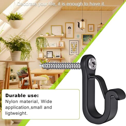 Dolibest 20 Pack Q-Hanger Hooks, Screws-in Hooks for Home Christmas Lights Hanger, String Light Hooks for Garage New Year Party Outdoor Easy Release Wire and Fairy Led Lights, Safety Buckle Design in Kuwait