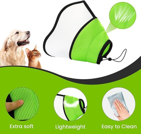 مخروط ناعم للكلاب، مخروط ناعم للكلاب، طوق مخروطي للكلاب قابل للتنفس قابل للتعديل بعد الجراحة، مخاريط ناعمة للكلاب الكبيرة والمتوسطة الصغيرة، يحمي الحيوانات الأليفة من لعق الجروح، ناعم ومريح، يقلل من القلق (م) in Kuwait