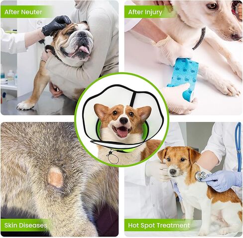 مخروط ناعم للكلاب، مخروط ناعم للكلاب، طوق مخروطي للكلاب قابل للتنفس قابل للتعديل بعد الجراحة، مخاريط ناعمة للكلاب الكبيرة والمتوسطة الصغيرة، يحمي الحيوانات الأليفة من لعق الجروح، ناعم ومريح، يقلل من القلق (م) in Kuwait