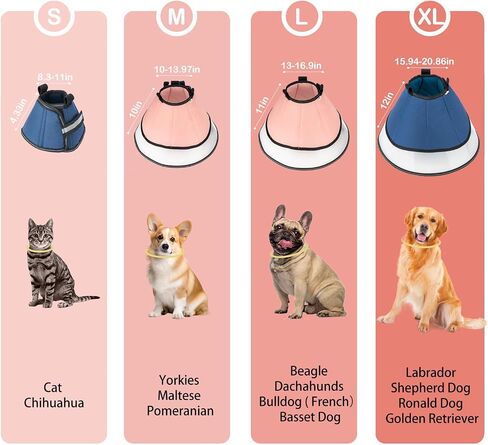 XL Dog Cone Collar for Large Dog，Dog Collar After Surgery to Stop Licking, Soft Dog Cone for Pet 360°Vision Protective Dog Recovery Collars & Cones Pink in Saudi Arabia