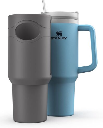 حذاء حماية من السيليكون مغلف متوافق مع كأس ستانلي 40oz Quencher مع مقبض، حافظة كاملة للجسم (وردي) in Saudi Arabia