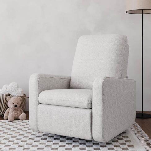 Graco Teddi Power Recliner Swivel Glider (Ivory Basketweave) - معتمد من GREENGUARD Gold، رغوة معتمدة من CertiPUR-US، كرسي كهربائي إلكتروني، شاحن USB-A وUSB-C، توسيد وراحة ممتازين in Kuwait