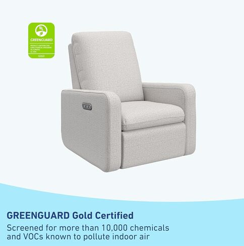Graco Teddi Power Recliner Swivel Glider (Ivory Basketweave) - معتمد من GREENGUARD Gold، رغوة معتمدة من CertiPUR-US، كرسي كهربائي إلكتروني، شاحن USB-A وUSB-C، توسيد وراحة ممتازين in Kuwait