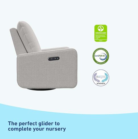 Graco Teddi Power Recliner Swivel Glider (Ivory Basketweave) - معتمد من GREENGUARD Gold، رغوة معتمدة من CertiPUR-US، كرسي كهربائي إلكتروني، شاحن USB-A وUSB-C، توسيد وراحة ممتازين in Kuwait