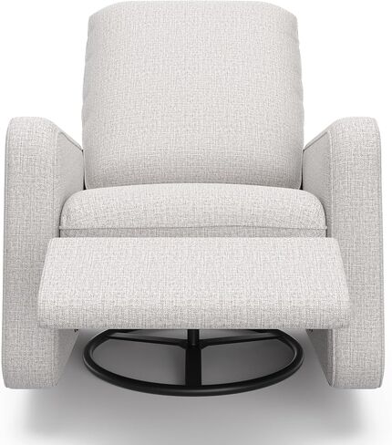 Graco Teddi Power Recliner Swivel Glider (Ivory Basketweave) - معتمد من GREENGUARD Gold، رغوة معتمدة من CertiPUR-US، كرسي كهربائي إلكتروني، شاحن USB-A وUSB-C، توسيد وراحة ممتازين in Kuwait