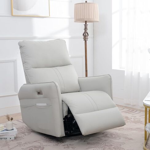 HABUHOME 270 Rocker, Electric Sofa with USB Ports, Power Swivel Glider, Rocking Chair Nursery Recliners for Living Room Bedroom(Light Gray) in Saudi Arabia