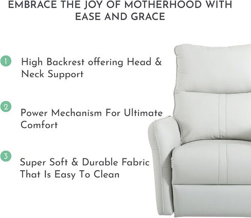 HABUHOME 270 Rocker, Electric Sofa with USB Ports, Power Swivel Glider, Rocking Chair Nursery Recliners for Living Room Bedroom(Light Gray) in Saudi Arabia