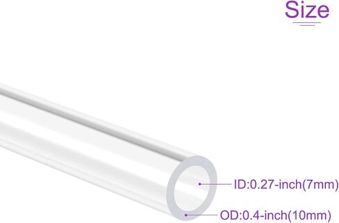 DMiotech 4 قطع 7 مم × 10 مم 12 بوصة أنبوب أكريليك شفاف أنابيب بلاستيكية صلبة لأنابيب المياه في حوض السمك، نظام تبريد المياه، السباكة in Kuwait