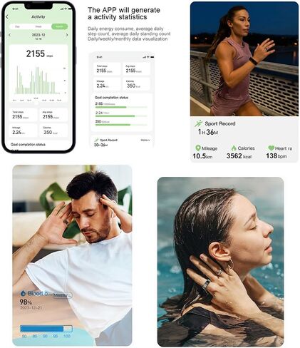 TIVUZVO Smart Ring,Fitness Tracker Ring,Sleep Tracker Ring-No App Subscription,Sleep Tracker, Track Recovery, Fitness Tracker (Rose Gold, US-8) in Saudi Arabia