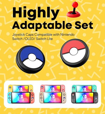 Switch Thumb Grip Caps - Silicone Joycon Grip Cover, Cute Design for Nintendo Switch Accessories - Compatible with Nintendo Switch/OLED/Switch Lite (Multicolored) in Saudi Arabia