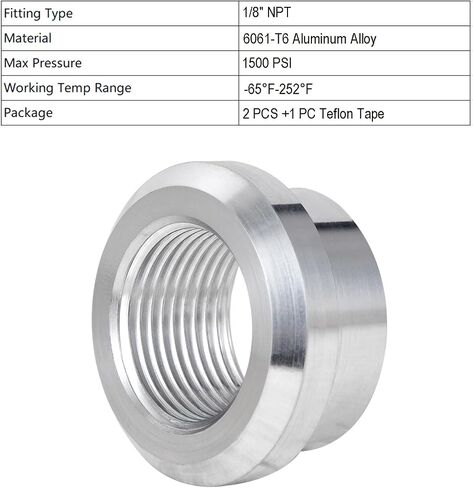 Breezliy 3/8" NPT Female Weld on Bung Fitting Aluminum（2PCS） in Saudi Arabia