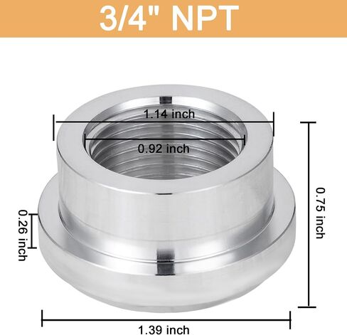 Breezliy 3/8" NPT Female Weld on Bung Fitting Aluminum（2PCS） in Saudi Arabia