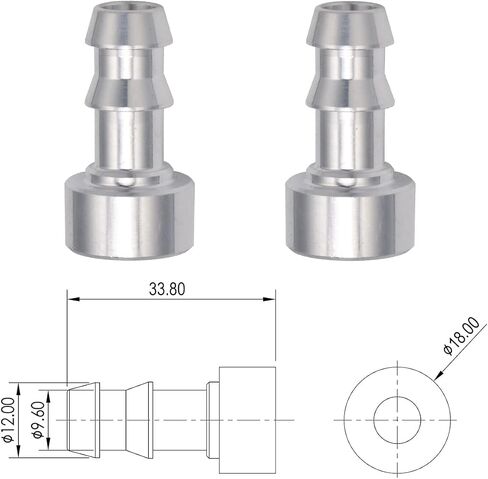 Podavelle 3/8 Inch Weld On Hose Barb Bung Nipple Fitting Adapter Aluminum Natural, Pack of 2 in Saudi Arabia