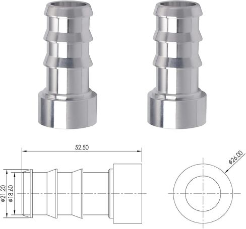 Podavelle 3/8 Inch Weld On Hose Barb Bung Nipple Fitting Adapter Aluminum Natural, Pack of 2 in Saudi Arabia