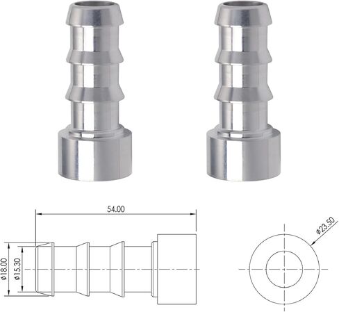 Podavelle 3/8 Inch Weld On Hose Barb Bung Nipple Fitting Adapter Aluminum Natural, Pack of 2 in Saudi Arabia