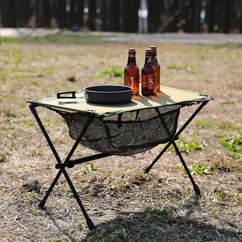 TOBTOS Folding Camping Table, Portable Hard Top Camp Table with Mesh Storage and Carry Bag, Small Camping Table for Outdoor, Backpacking, BBQ, Beach, Fishing (Green) in Saudi Arabia