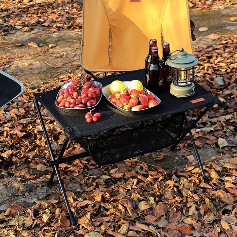 TOBTOS Folding Camping Table, Portable Hard Top Camp Table with Mesh Storage and Carry Bag, Small Camping Table for Outdoor, Backpacking, BBQ, Beach, Fishing (Green) in Saudi Arabia