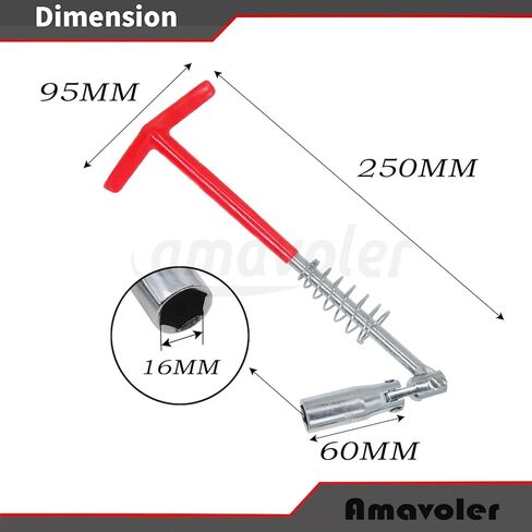 amavoler 2 Pcs Spark Plug Socket Wrench 16mm 5/8 Inch (T-Handle), Alloy Steel 360-Degree Rotation, Engine Spark Plug Tool. (16mm-5/8in) in Saudi Arabia