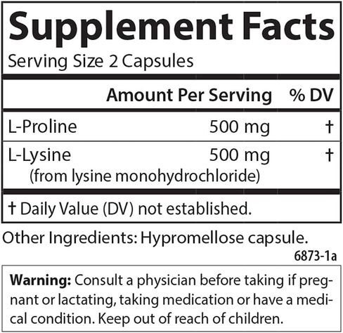 Carlson - Pro-Rite, Free-Form L-Proline & L-Lysine, Health, Joint Support & Collagen Formation, 200 Capsules in Saudi Arabia