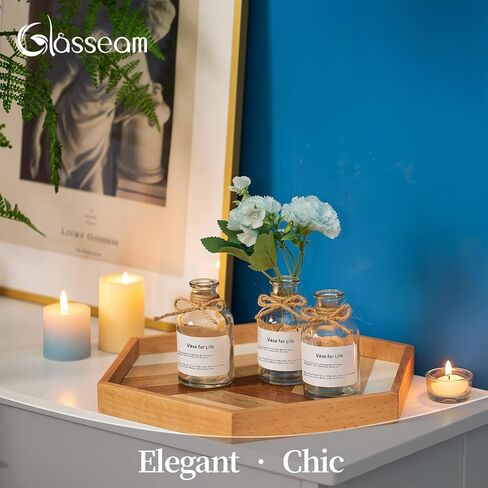 مزهريات زجاجية صغيرة برعم من الزجاج: مزهرية زهرة صغيرة شفافة مجموعة كبيرة من 16 مزهرية بوهو للديكور المزهريات الزخرفية اللطيفة لزجاجات الزهور قطع مركزية لطاولات الزفاف ديكورات غرفة المعيشة المنزلية in Kuwait