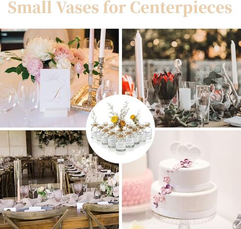 مزهريات زجاجية صغيرة برعم من الزجاج: مزهرية زهرة صغيرة شفافة مجموعة كبيرة من 16 مزهرية بوهو للديكور المزهريات الزخرفية اللطيفة لزجاجات الزهور قطع مركزية لطاولات الزفاف ديكورات غرفة المعيشة المنزلية in Kuwait