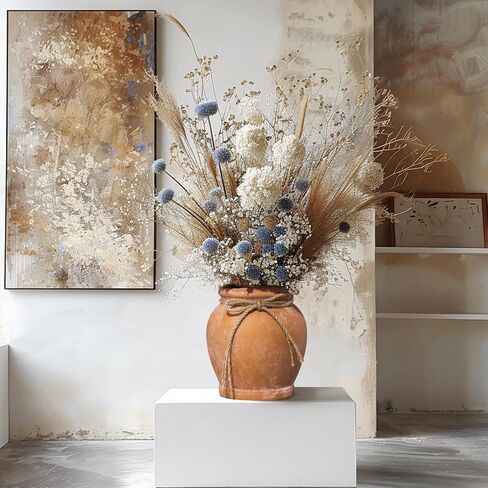 Comsaf Terracotta Rustic Vase - Farmhouse Ceramic Flower Vases, Vintage Home Decoration Vase, Clay Vase, Vase Centerpiece for Table, Vase for Living Room, Bathroom, Shelf Decor, 8.6 Inch, Terracotta in Saudi Arabia