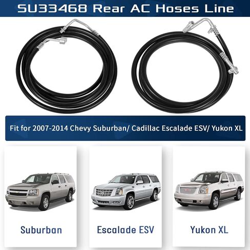 SU33468 Air Conditioning Replacement Lines Rear AC Line Set Fit for 2007-2014 Chevy Suburban/Cadillac Escalade ESV/Yukon XL Rear High-Pressure A/C Hose Kit (Comes with Nylon Cable Ties) in Saudi Arabia