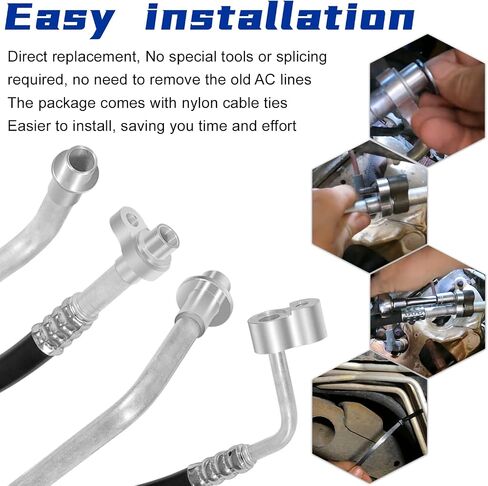 SU33468 Air Conditioning Replacement Lines Rear AC Line Set Fit for 2007-2014 Chevy Suburban/Cadillac Escalade ESV/Yukon XL Rear High-Pressure A/C Hose Kit (Comes with Nylon Cable Ties) in Saudi Arabia
