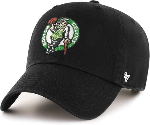 '47 NBA Unisex-Adult Clean Up Adjustable Hat Cap One Size Fits All (Boston Celtics Black) in Saudi Arabia