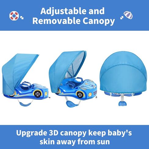 Swimbobo Newest Non Inflatable Baby Float Cloth Swim Shoulder Trainer Toddler Pool Floats with Canopy for 8-36 Months in Kuwait