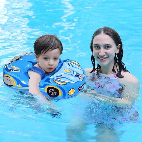 Swimbobo Newest Non Inflatable Baby Float Cloth Swim Shoulder Trainer Toddler Pool Floats with Canopy for 8-36 Months in Kuwait