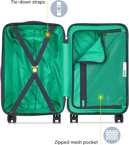 United Colors of Benetton Now Hardside Luggage with Spinner Wheels, Light Blue, Checked-Medium 23 Inch in Saudi Arabia