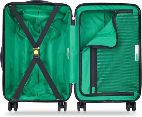 United Colors of Benetton Now Hardside Luggage with Spinner Wheels, Light Blue, Checked-Medium 23 Inch in Saudi Arabia