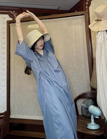 Ailizeye Women's Pajamas Long Sleeve V-Neck 100 Cotton Printed Comfortable Casual Chinese Style Pajamas Robe in Saudi Arabia