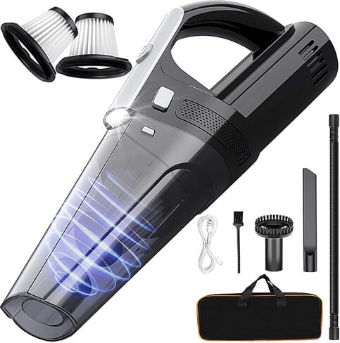 JLOVEEC Cordless Handheld Vacuum, 60w Motor, HEPA Filter, Portable, Lightweight, Handheld Vacuum Cleaner for Car Home Pet Hair, Wireless Hand Vacuum with LED, Black in Saudi Arabia