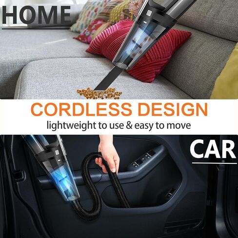 JLOVEEC Cordless Handheld Vacuum, 60w Motor, HEPA Filter, Portable, Lightweight, Handheld Vacuum Cleaner for Car Home Pet Hair, Wireless Hand Vacuum with LED, Black in Saudi Arabia