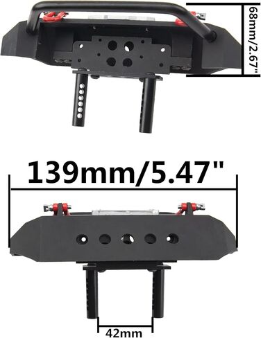 ShareGoo Metal Bumper with Tow Trailer Compatible with Axial SCX10 90046 90047 Traxxas TRX-4 Redcat Gen8 1/10 RC Crawler Car (Front Bumper) in Saudi Arabia
