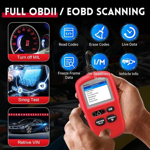 Autel OBD2 Scanner Autolink AL329, Upgrade Version of Autel AL319 & MaxiScan MS309 Car Code Reader, Engine Fault OBDII Diagnostic Tool, Auto VIN, Live Data, DTC Lookup, I/M Readiness Smog Check in Saudi Arabia