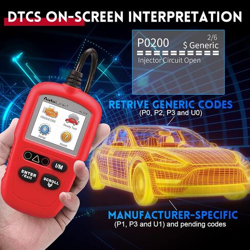 Autel OBD2 Scanner Autolink AL329, Upgrade Version of Autel AL319 & MaxiScan MS309 Car Code Reader, Engine Fault OBDII Diagnostic Tool, Auto VIN, Live Data, DTC Lookup, I/M Readiness Smog Check in Saudi Arabia