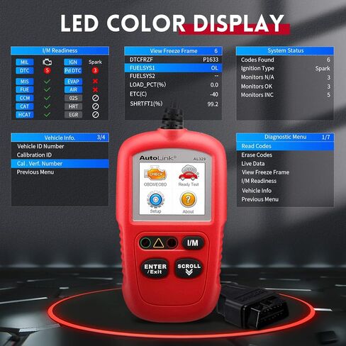 Autel OBD2 Scanner Autolink AL329, Upgrade Version of Autel AL319 & MaxiScan MS309 Car Code Reader, Engine Fault OBDII Diagnostic Tool, Auto VIN, Live Data, DTC Lookup, I/M Readiness Smog Check in Saudi Arabia