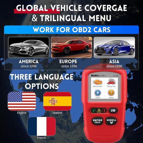 Autel OBD2 Scanner Autolink AL329, Upgrade Version of Autel AL319 & MaxiScan MS309 Car Code Reader, Engine Fault OBDII Diagnostic Tool, Auto VIN, Live Data, DTC Lookup, I/M Readiness Smog Check in Saudi Arabia