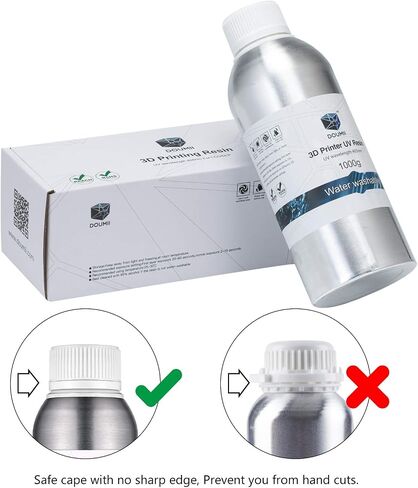 DOUMII Water Washable 3D Resin – 405nm UV Cured 3D Printing Resin, for LCD 3D Printers, Easy to Clean and Cure, Fast Curing with High Precision. (Black, 500G) in Saudi Arabia