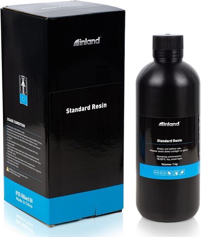 راتينج قياسي للطابعة ثلاثية الأبعاد من INLAND - 405 نانومتر، معالجة LCD سريعة بالأشعة فوق البنفسجية "بوليمر ضوئي عالي الدقة وسريع لطابعة SLA ثلاثية الأبعاد (أبيض، 1 كجم) in Kuwait