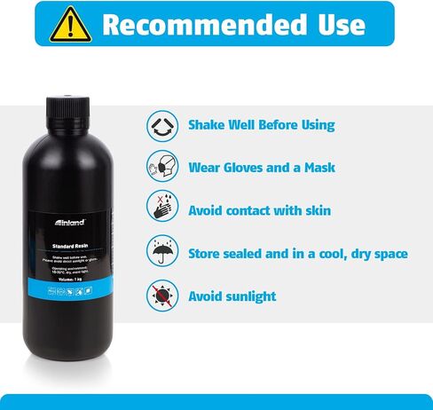 راتينج قياسي للطابعة ثلاثية الأبعاد من INLAND - 405 نانومتر، معالجة LCD سريعة بالأشعة فوق البنفسجية "بوليمر ضوئي عالي الدقة وسريع لطابعة SLA ثلاثية الأبعاد (أبيض، 1 كجم) in Kuwait