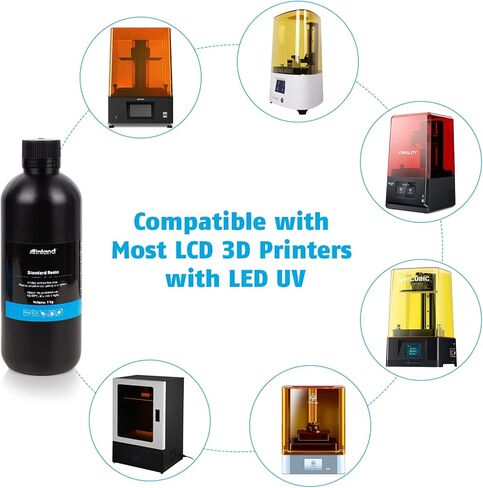 راتينج قياسي للطابعة ثلاثية الأبعاد من INLAND - 405 نانومتر، معالجة LCD سريعة بالأشعة فوق البنفسجية "بوليمر ضوئي عالي الدقة وسريع لطابعة SLA ثلاثية الأبعاد (أبيض، 1 كجم) in Kuwait