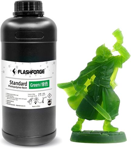 راتنج الطابعة ثلاثية الأبعاد FLASHFORGE 1 كجم (2.2 رطل)، راتنج LCD سريع المعالجة بالأشعة فوق البنفسجية 405 نانومتر راتنج فوتوبوليمر قياسي لطابعة LCD الراتنج ثلاثية الأبعاد، انكماش منخفض ودقة عالية (أخضر، 1000 جم) in Saudi Arabia
