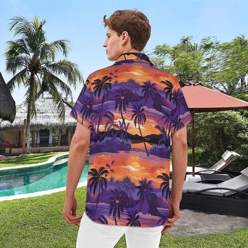 Okiretin Hawaiian Shirt for Men, Summer Beach Funky Casual Button Down Short Sleeve Shirts, Mens Tropical Floral Beach Shirts in Saudi Arabia